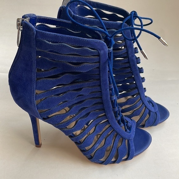 Sam Edelman Shoes - Sam Edelman Amelia Ghillie Cage Sandal,Blue Suede Color,Womens Size 7.5M